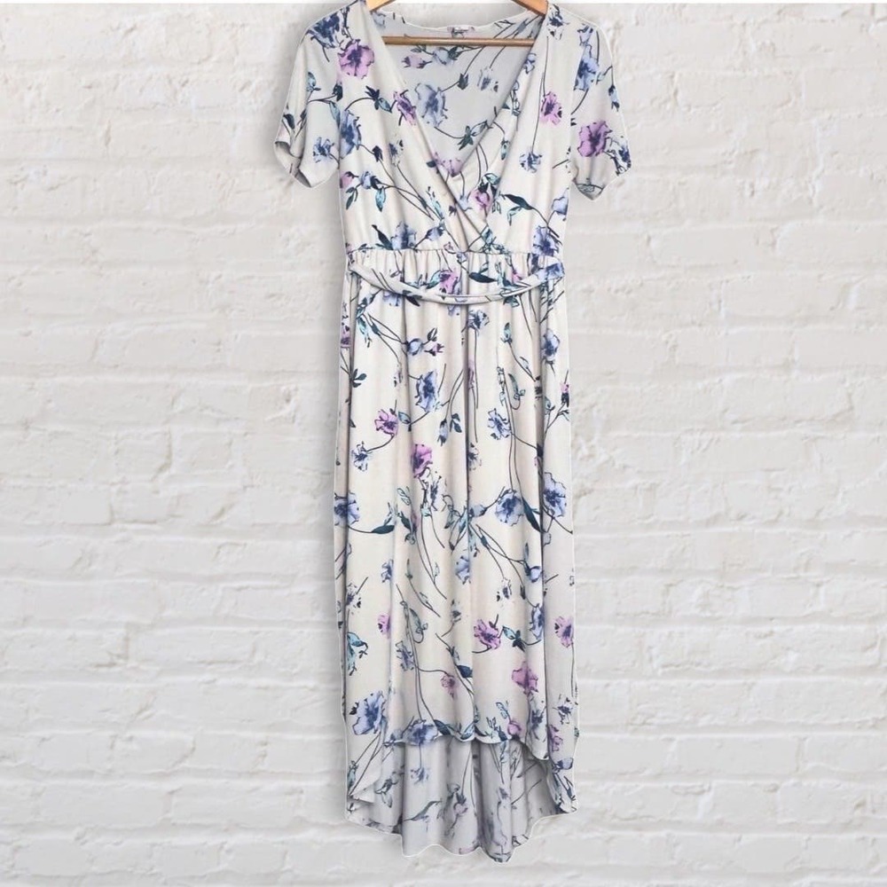 Pinkblush Floral Midi Dress - White and Purple